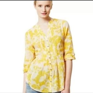 Anthropologie Maeve Yellow Leaf Convertible Top